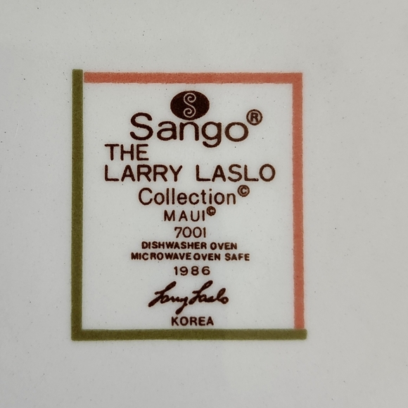 Sango Larry Laslo Collection Maui 2 Salad Plate Vintage 1986 8.5 Inches - Picture 4 of 7